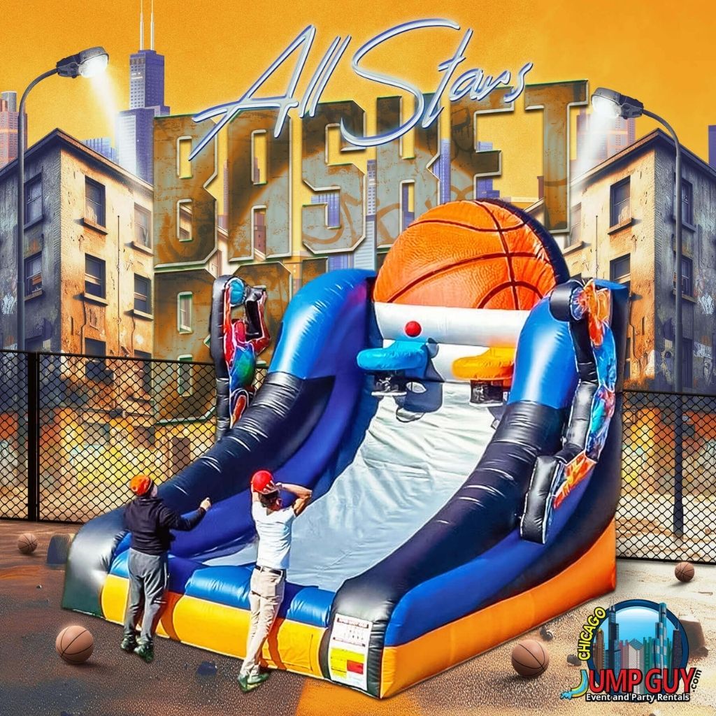 All Star inflatable basketball game rental for Naperville IL school carnivals and park district events in 60563 and 60564