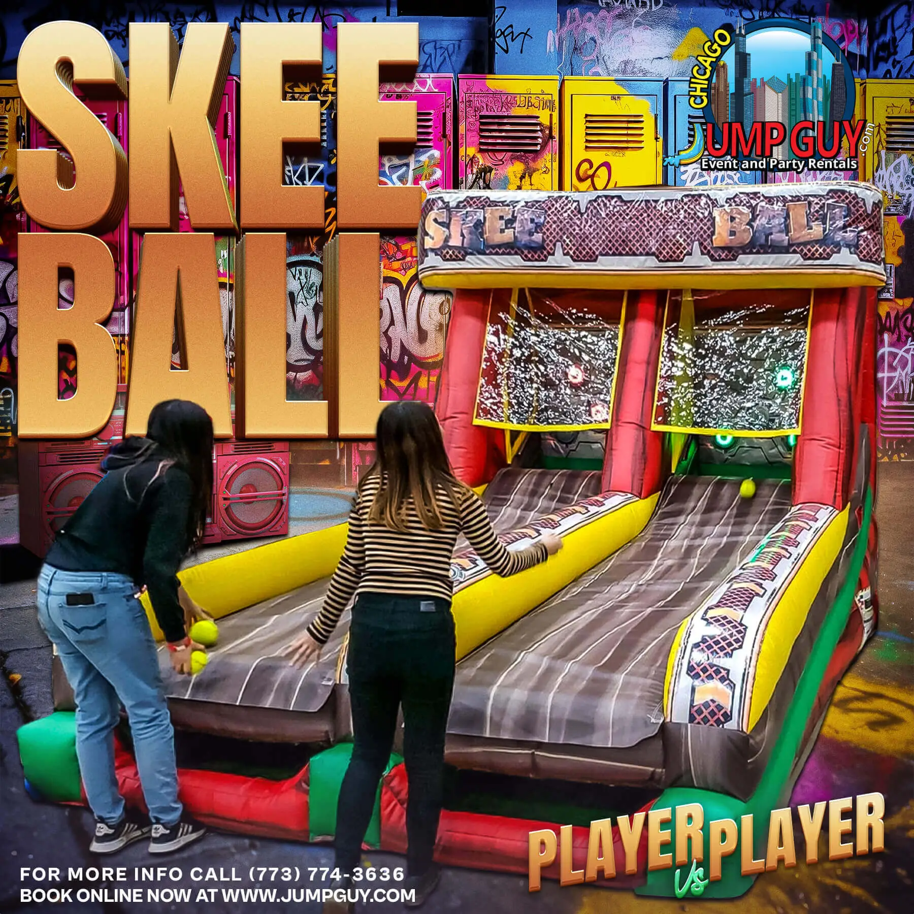 Skee Ball carnival game rental category card for Naperville IL school carnivals and corporate events