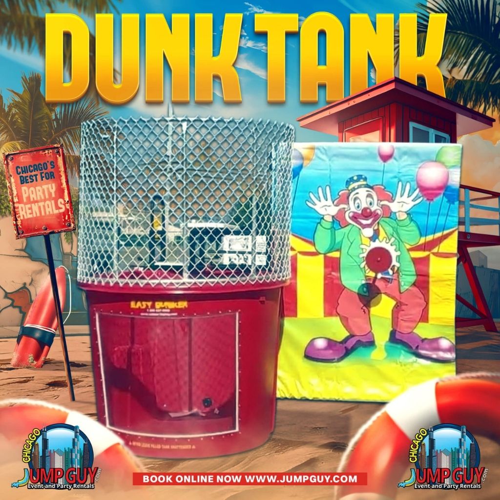 Dunk tank rental for Naperville IL block parties school carnivals and corporate picnics