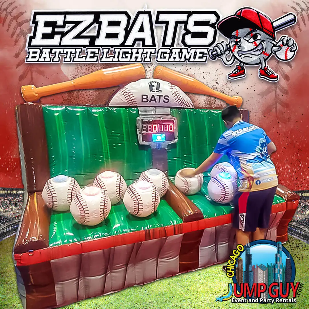 EZ Bats player vs player baseball interactive game rental for birthday parties in Naperville IL